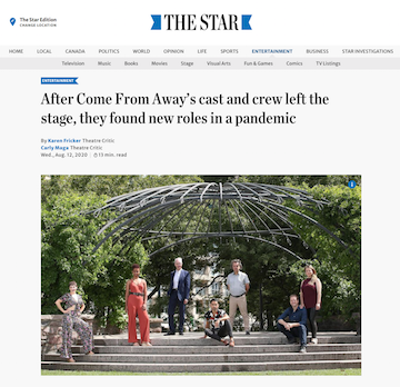 After Come From Away’s cast and crew left the stage, they found new roles in a pandemic